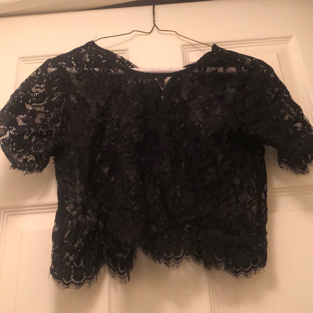 Lace black crop top